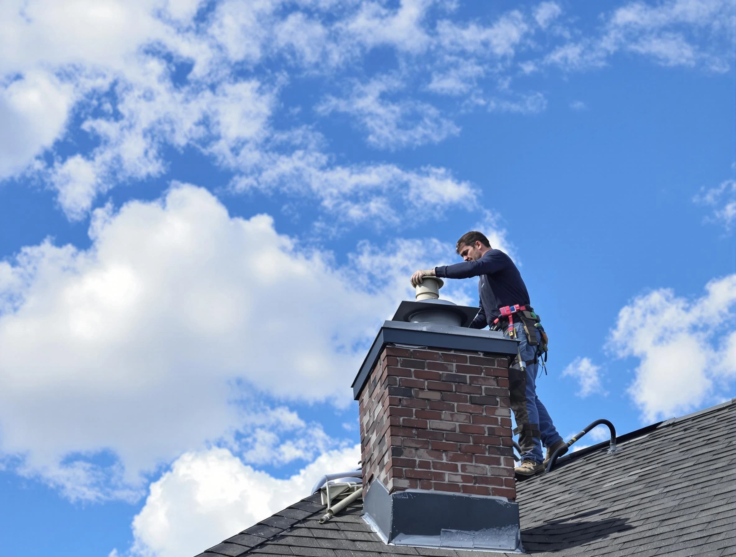 Millersville Chimney Sweep installing a sturdy chimney cap in Millersville, TN