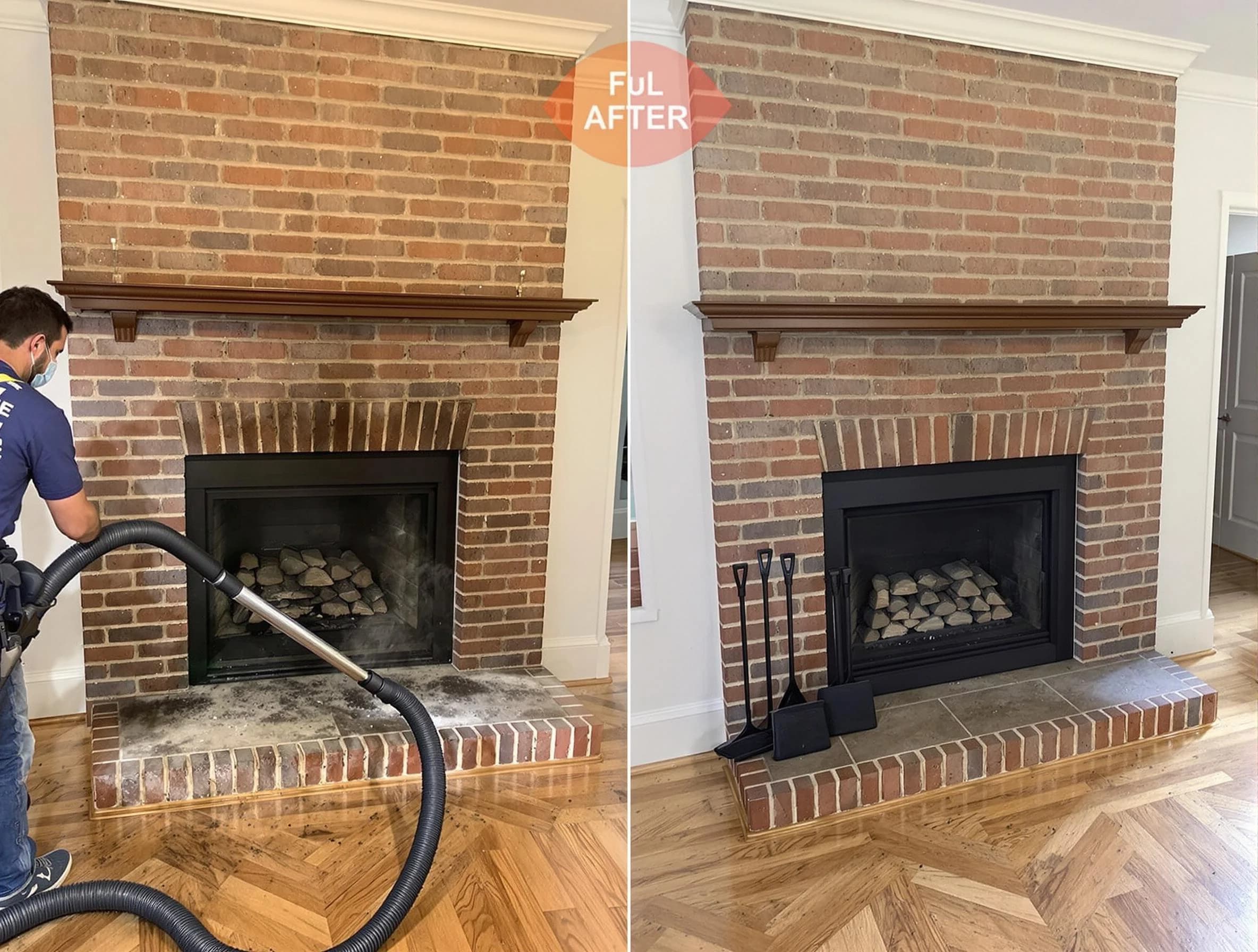 Millersville Chimney Sweep carefully sanitizing a fireplace in Millersville, TN