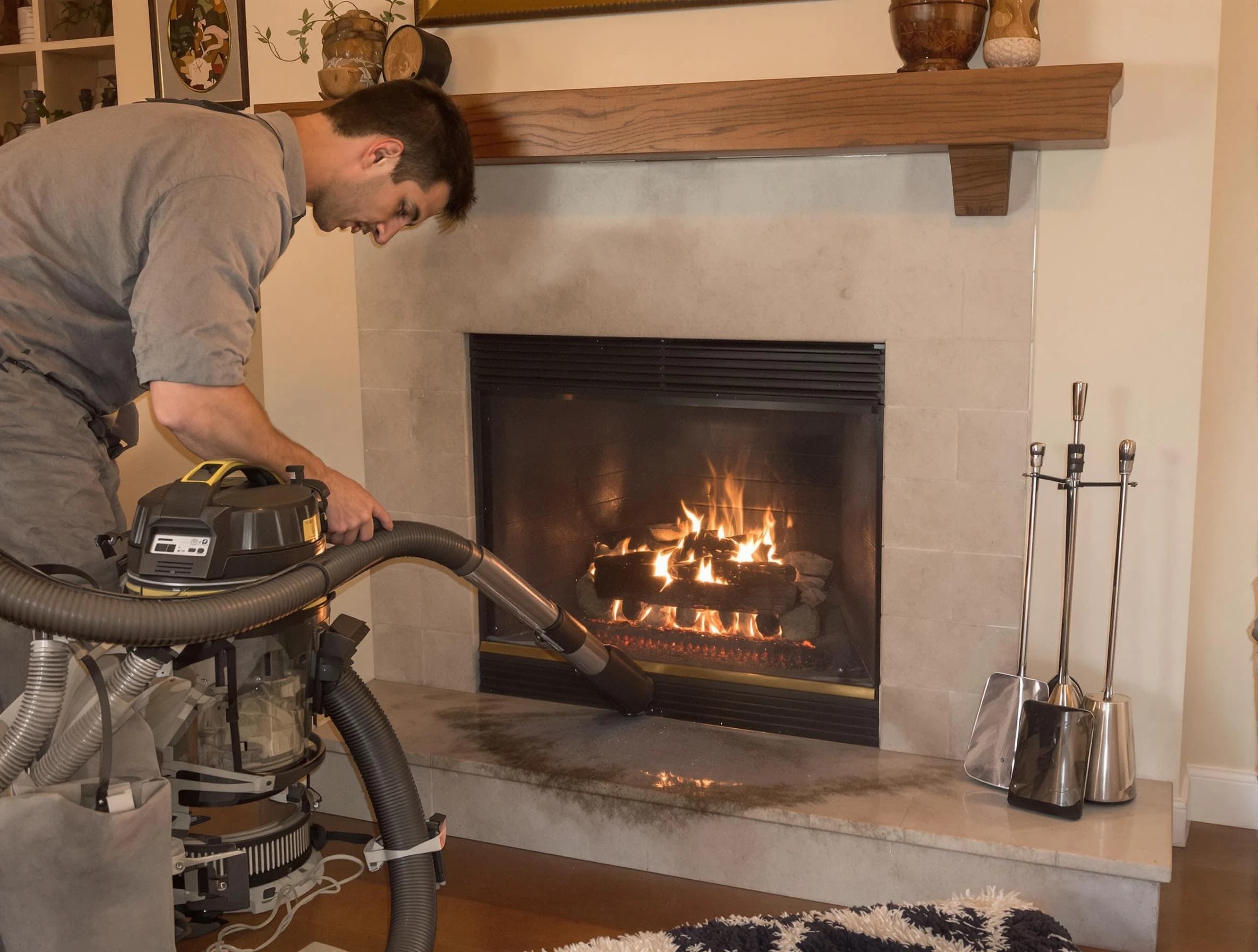 Routine fireplace upkeep by Millersville Chimney Sweep in Millersville, TN