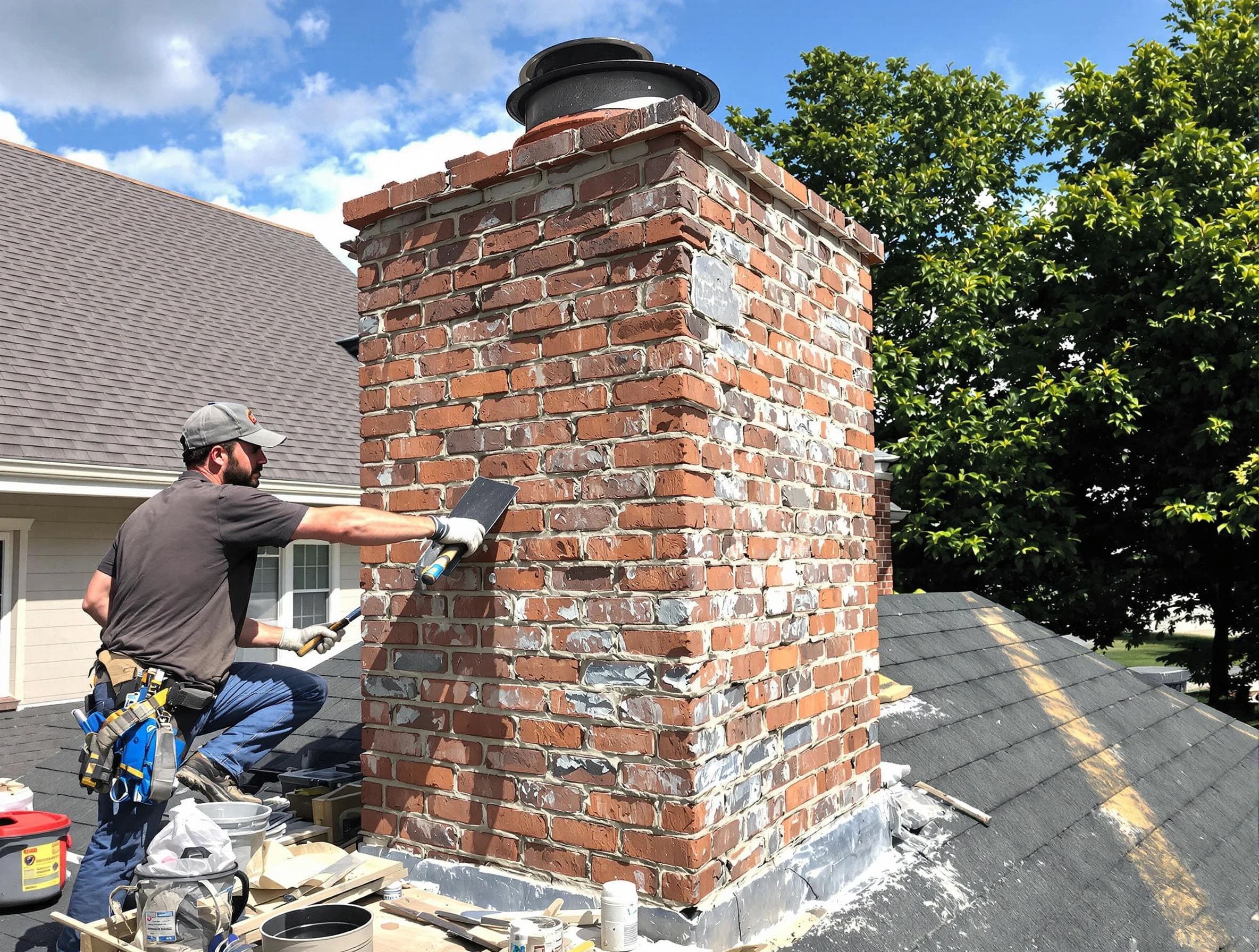 Completed chimney rebuild by Millersville Chimney Sweep in Millersville, TN