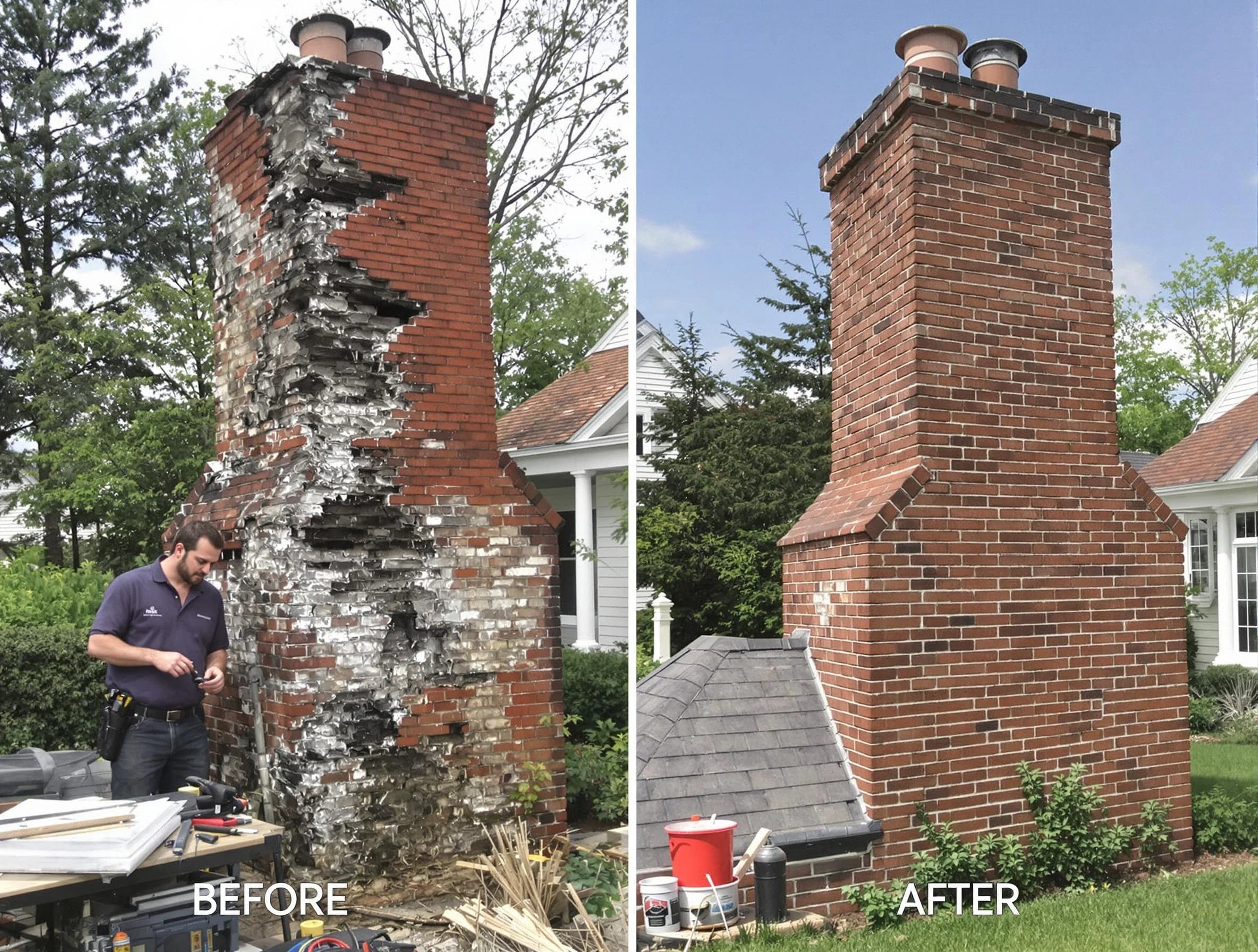 Millersville Chimney Sweep performing a full chimney restoration in Millersville, TN