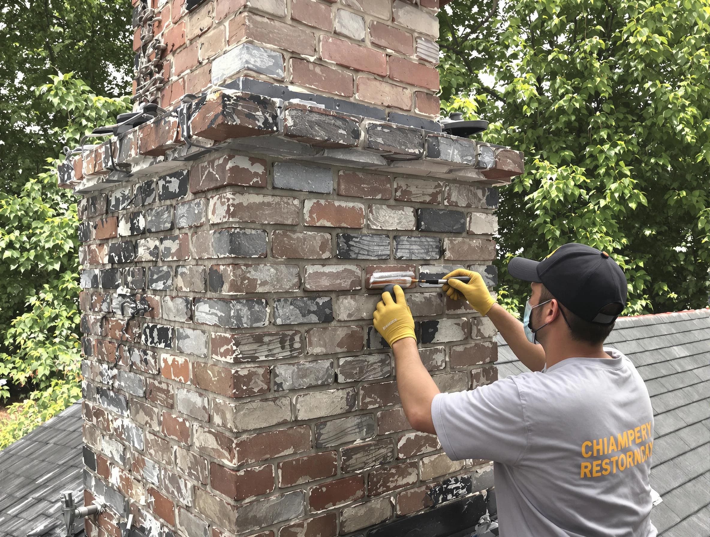 In-progress chimney restoration by Millersville Chimney Sweep in Millersville, TN