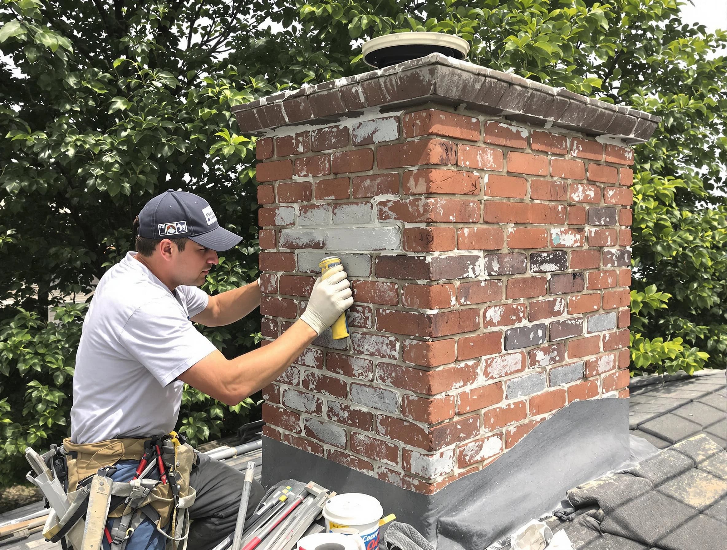 Millersville Chimney Sweep restoring an aging chimney in Millersville, TN
