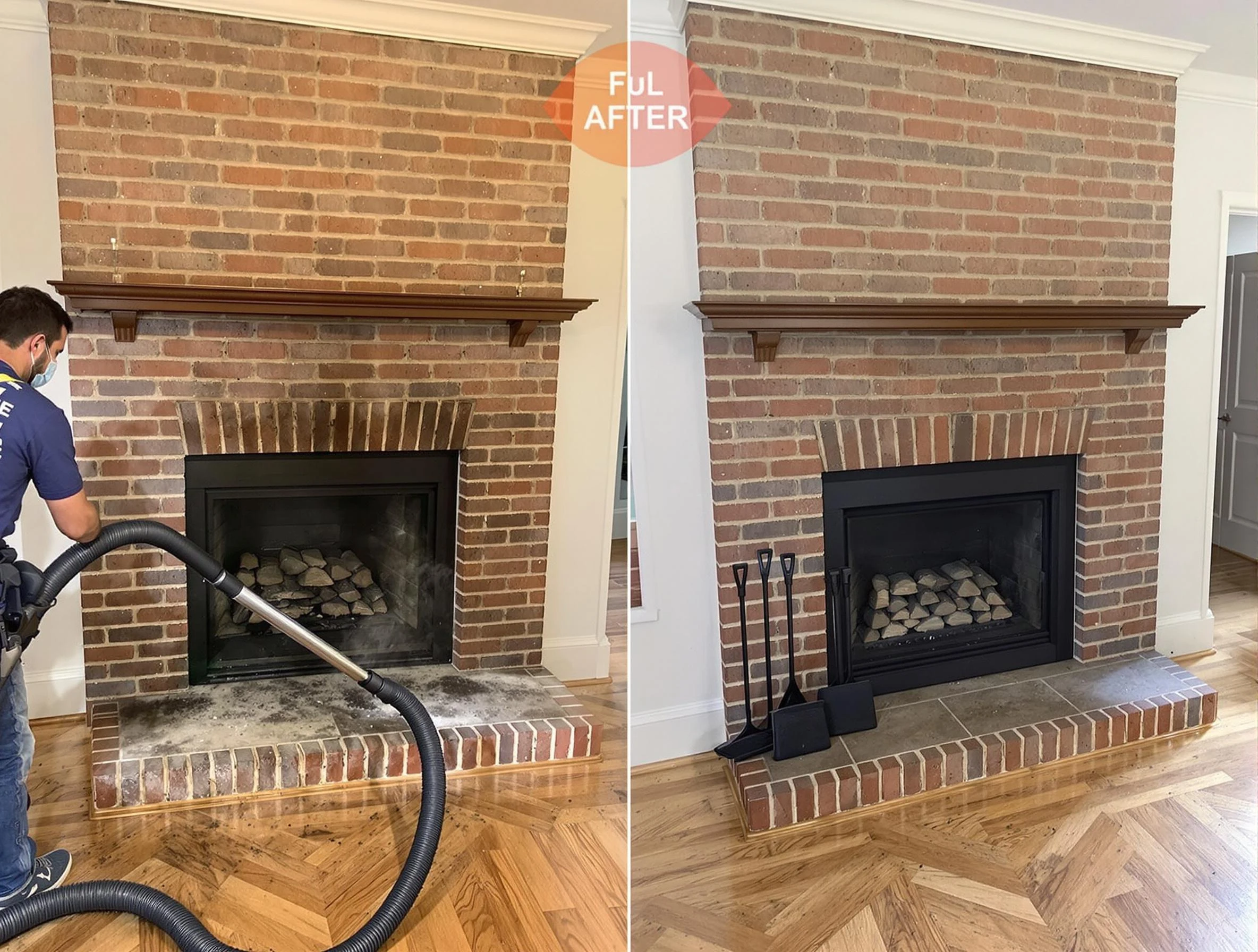 Millersville Chimney Sweep carefully sanitizing a fireplace in Millersville, TN