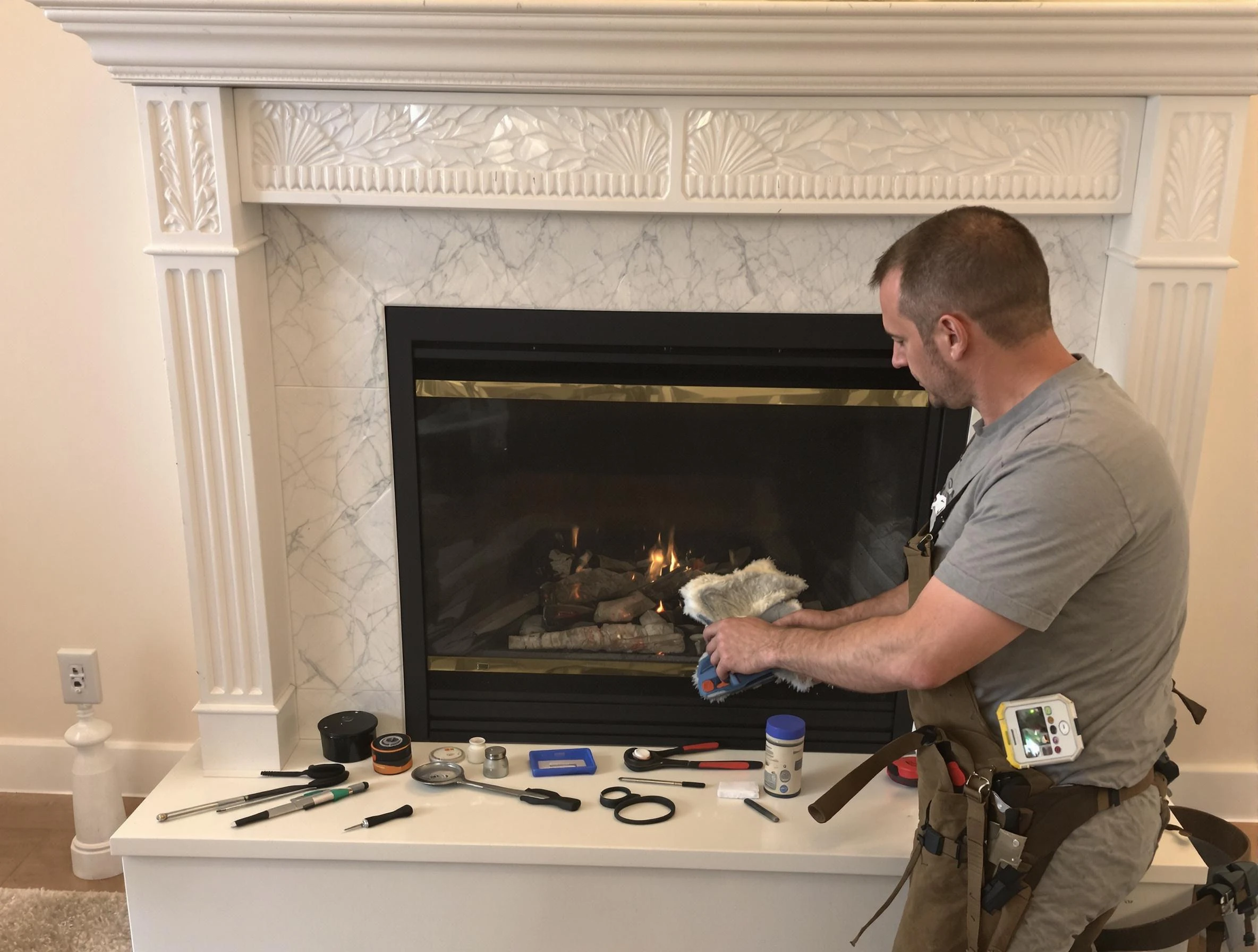 Millersville Chimney Sweep performing fireplace maintenance in Millersville, TN